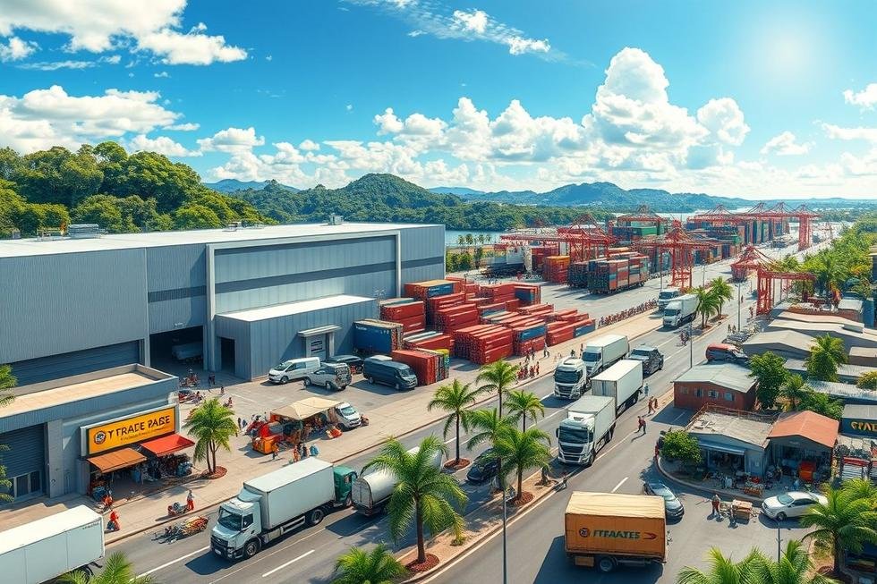 Zona Franca de Manaus representando um hub comercial dinâmico.