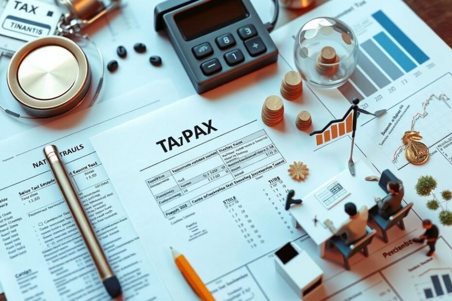 Capa envolvendo documentos tributários e reuniões estratégicas.